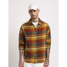 THE BEAR HOUSE Checked Flannel Casual Pure Cotton Shirt-picture-24