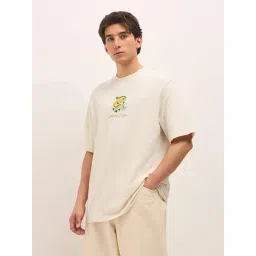 The Bear House Cream Cotton Printed Regular Fit T-Shirt-picture-24