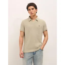 The Bear House Cream Polyester Woven Design Regular Fit Polo T-Shirt-picture-26