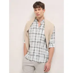 The Bear House Grey Cotton Checked Regular Fit Shirt-picture-28