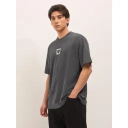The Bear House Grey Cotton Embroidered Regular Fit T-Shirt-picture-42