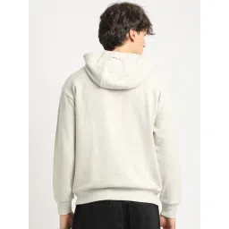 The Bear House Grey Cotton Relaxed Fit Solid Hooded Sweatshirt image 2