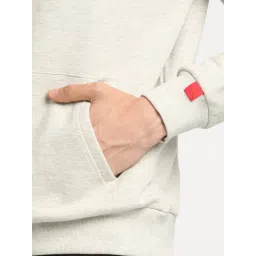 The Bear House Grey Cotton Relaxed Fit Solid Hooded Sweatshirt image 5