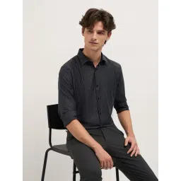 The Bear House Grey Regular Fit Striped Formal Shirt-picture-38