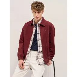 The Bear House Maroon Cotton Regular Fit Solid Casual Jacket-picture-43