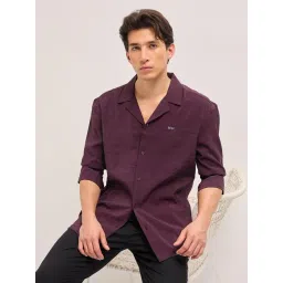 The Bear House Maroon Modal Solid Regular Fit Shirt-picture-34