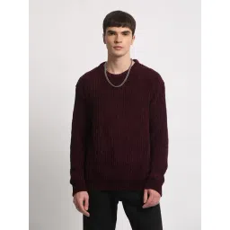 The Bear House Maroon Regular Fit Striped Sweatshirt-picture-18