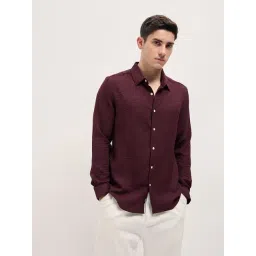 The Bear House Maroon Solid Shirt-picture-32