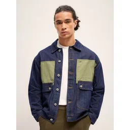 THE BEAR HOUSE Men Colourblocked Bomber with Patchwork Jacket-picture-11