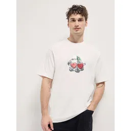 THE BEAR HOUSE Men Graphic Printed Round Neck Cotton Oversized T-shirt-picture-24