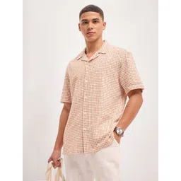 THE BEAR HOUSE Men Micro Checks Pure Cotton Casual Shirt-picture-23