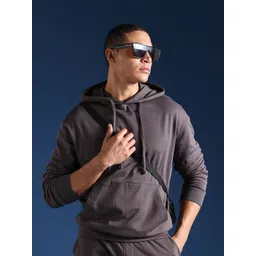 THE BEAR HOUSE Men Relaxed Fit Full Sleeves Cotton Hooded Sweatshirt-picture-31
