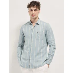 THE BEAR HOUSE Men Slim Fit Opaque Striped Casual Shirt-picture-34