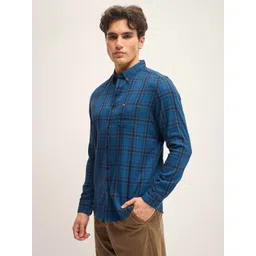 THE BEAR HOUSE Men Slim Fit Tartan Checks Opaque Checked Casual Shirt-picture-43