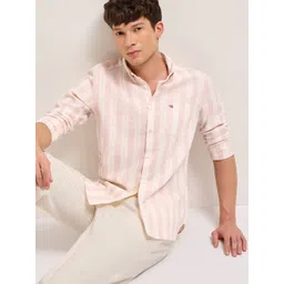 THE BEAR HOUSE Men Slim Fit Vertical Striped Button-Down Collar Casual Shirt-picture-29