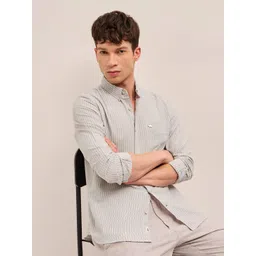 THE BEAR HOUSE Men Slim Fit Vertical Striped Button-Down Collar Casual Shirt-picture-21