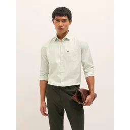 THE BEAR HOUSE Men Slim Fit Vertical Striped Spread Collar Formal Shirt-picture-33