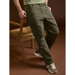 THE BEAR HOUSE Men Straight Fit Cargos Trousers-picture-23