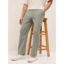 THE BEAR HOUSE Men Straight Fit Mid-Rise Regular Trousers-picture-34