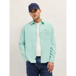 The Bear House Men's Blue Relaxed Fit Solid Casual Shirt-picture-12