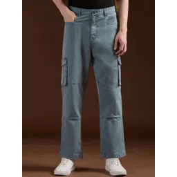 THE BEAR HOUSE Men's Cotton Solid Straight Fit Cargo Pants-picture-36