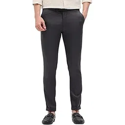the bear house Men's Solid Slim Fit Formal Trousers-picture-31
