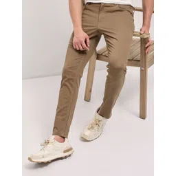 THE BEAR HOUSE Men's Solid Slim Fit Trousers-picture-32