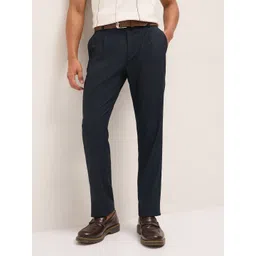 THE BEAR HOUSE Men's Textured Regular Fit Formal Trouser-picture-29
