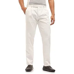 the bear house Men's White Regular Fit Formal Trouser-picture-25