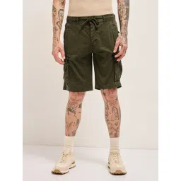 The Bear House Olive Regular Fit Solid Shorts-picture-29