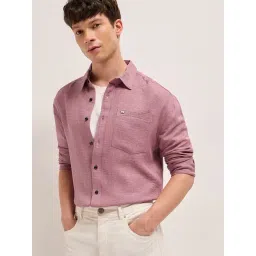 The Bear House Pink Polyester Blend Solid Relaxed Fit Shirt-picture-10