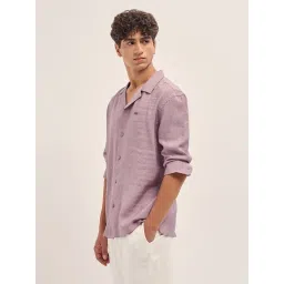 The Bear House Pink Solid Relaxed Fit Shirt image 3