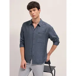 THE BEAR HOUSE Pinstripes Striped Spread Collar Relaxed Fit Casual Shirt-picture-23