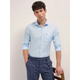 THE BEAR HOUSE Self Design Woven Design Tailored Fit Cotton Formal Shirt-picture-21