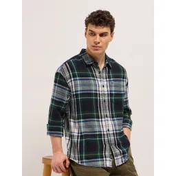 THE BEAR HOUSE Tartan Checked Pure Cotton Flannel Shirt-picture-17