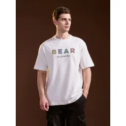 The Bear House White Cotton Oversized Printed T-Shirt image 1