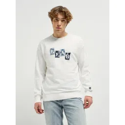 The Bear House White Cotton Relaxed Fit Self Sweatshirt-picture-36