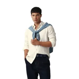 The Bear House White Cotton Solid Slim Fit Shirt-picture-34