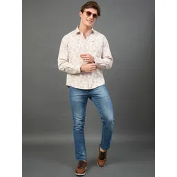 THE BEETEL HOUSE Floral Printed Spread Collar Cotton Slim Fit Shirt-picture-11