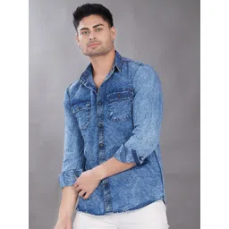 THE BEETEL HOUSE Men Club Slim Fit Faded Colourblocked Casual Shirt-picture-31