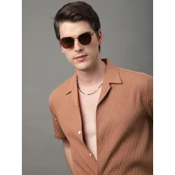 THE BEETEL HOUSE Men Comfort Regular Fit Cuban Collar Textured Casual Shirt-picture-29