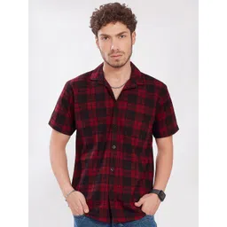 THE BEETEL HOUSE Men Comfort Slim Fit Buffalo Checked Spread Collar Cotton Casual Shirt-picture-38