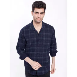 THE BEETEL HOUSE Men Comfort Slim Fit Checked Spread Collar Cotton Casual Shirt-picture-39