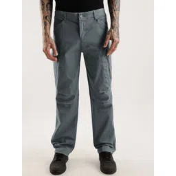 THE BEETEL HOUSE Men Relaxed Fit Heavy Twill Cargos Trousers-picture-10