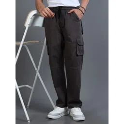 THE BEETEL HOUSE Men Relaxed Fit Mid Rise Cotton Cargo Trousers-picture-20