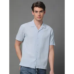 THE BEETEL HOUSE Men Relaxed Fit Textured Cuban Collar Casual Shirt-picture-13