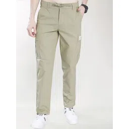 THE BEETEL HOUSE Men Relaxed Straight Leg Easy Wash Cargos Trousers-picture-12