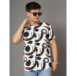 THE BEETEL HOUSE Men Standard Fit Spread Collar Abstract Printed Casual Shirt-picture-39