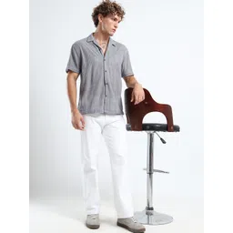 THE BEETEL HOUSE Men Textured Cuban Collar Casual Shirt image 5