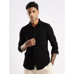 THE BEETEL HOUSE Men Textured Regular Slim Fit Casual Shirt-picture-39